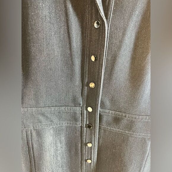 Jones New York Long Sleeve Denim Dress - Dark Blue - Picture 5 of 9